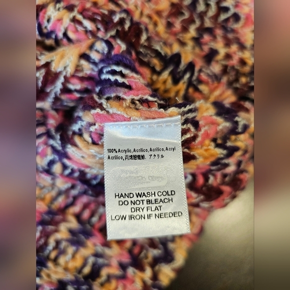 Sage The Label Tutti Frutti Turtleneck Loose Knit Sweater MEDIUM Purple Motif - Picture 9 of 9